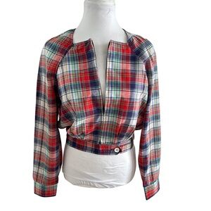 Zero Up Vintage Plaid Light Weight Zipper Front Jacket 7